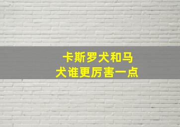 卡斯罗犬和马犬谁更厉害一点