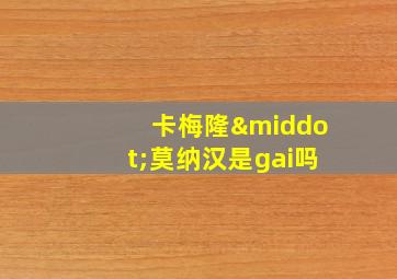 卡梅隆·莫纳汉是gai吗