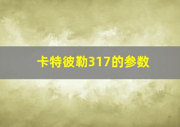 卡特彼勒317的参数