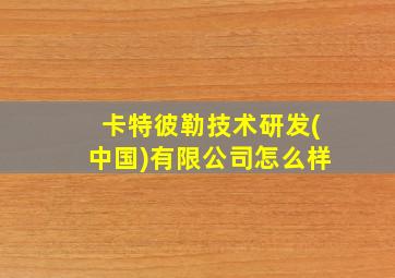 卡特彼勒技术研发(中国)有限公司怎么样