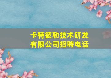 卡特彼勒技术研发有限公司招聘电话