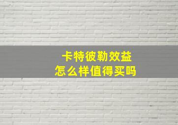 卡特彼勒效益怎么样值得买吗