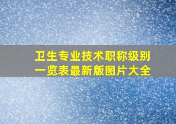 卫生专业技术职称级别一览表最新版图片大全