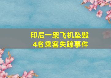 印尼一架飞机坠毁4名乘客失踪事件