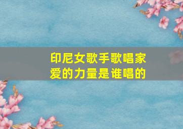 印尼女歌手歌唱家爱的力量是谁唱的