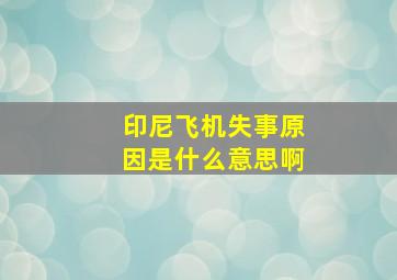 印尼飞机失事原因是什么意思啊