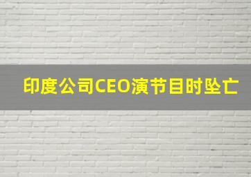 印度公司CEO演节目时坠亡