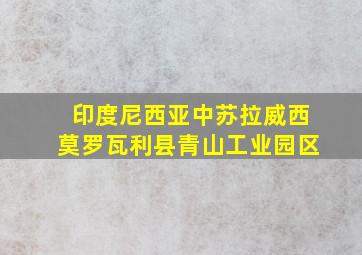 印度尼西亚中苏拉威西莫罗瓦利县青山工业园区