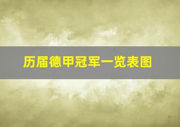 历届德甲冠军一览表图