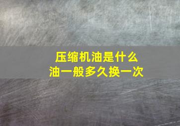 压缩机油是什么油一般多久换一次