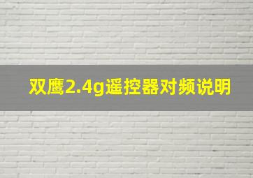 双鹰2.4g遥控器对频说明