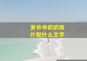 发爷爷奶奶照片配什么文字