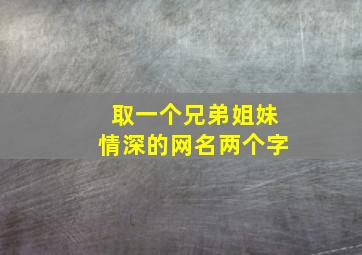 取一个兄弟姐妹情深的网名两个字