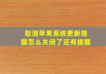 取消苹果系统更新提醒怎么关闭了还有提醒