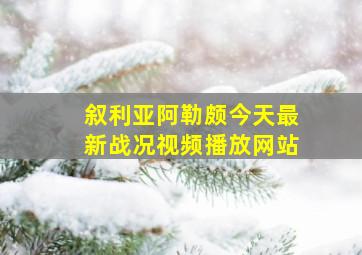 叙利亚阿勒颇今天最新战况视频播放网站