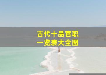 古代十品官职一览表大全图