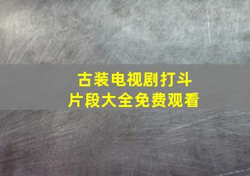 古装电视剧打斗片段大全免费观看