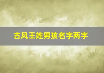 古风王姓男孩名字两字