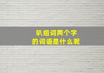 叭组词两个字的词语是什么呢