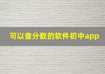 可以查分数的软件初中app