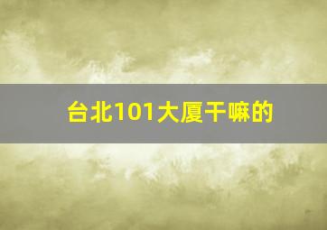 台北101大厦干嘛的