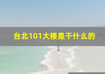 台北101大楼是干什么的