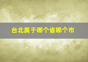 台北属于哪个省哪个市