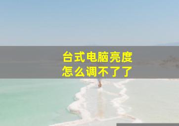 台式电脑亮度怎么调不了了