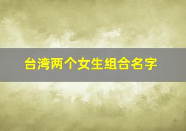 台湾两个女生组合名字