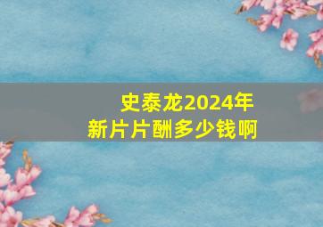 史泰龙2024年新片片酬多少钱啊