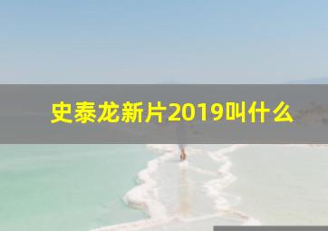 史泰龙新片2019叫什么