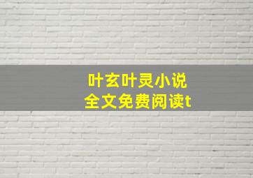 叶玄叶灵小说全文免费阅读t