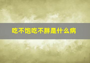 吃不饱吃不胖是什么病