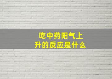 吃中药阳气上升的反应是什么