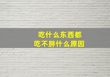 吃什么东西都吃不胖什么原因