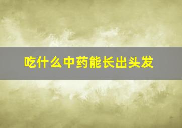 吃什么中药能长出头发