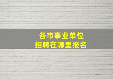 各市事业单位招聘在哪里报名