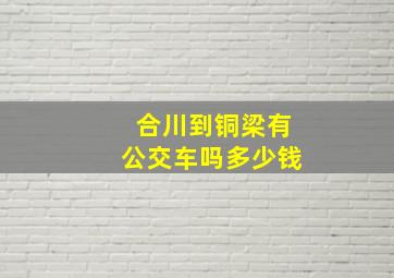 合川到铜梁有公交车吗多少钱