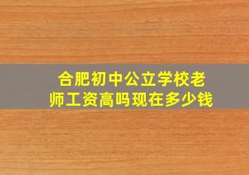 合肥初中公立学校老师工资高吗现在多少钱