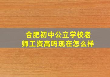 合肥初中公立学校老师工资高吗现在怎么样