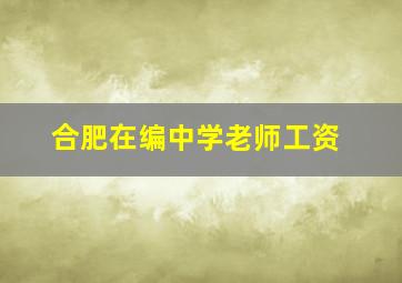 合肥在编中学老师工资