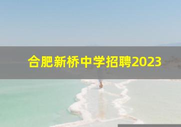 合肥新桥中学招聘2023