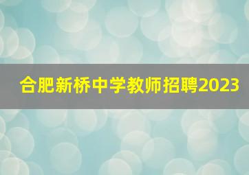 合肥新桥中学教师招聘2023