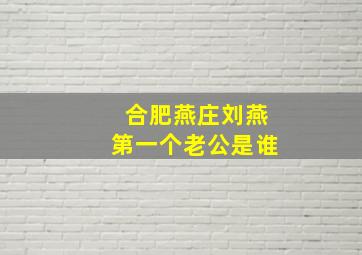 合肥燕庄刘燕第一个老公是谁