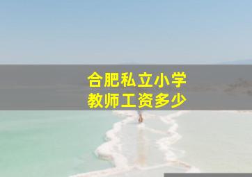 合肥私立小学教师工资多少