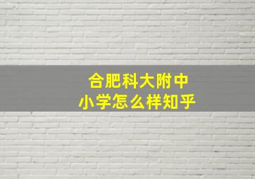 合肥科大附中小学怎么样知乎