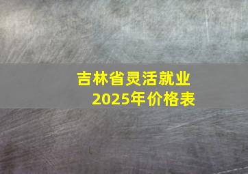 吉林省灵活就业2025年价格表