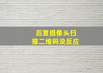 后置摄像头扫描二维码没反应