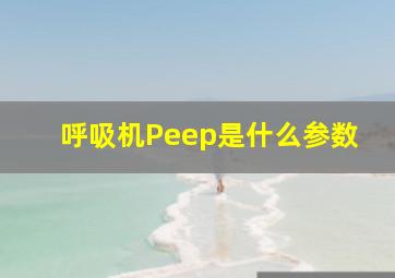 呼吸机Peep是什么参数