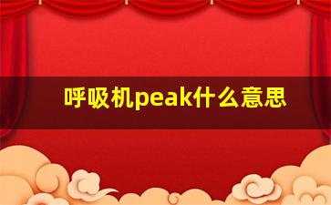 呼吸机peak什么意思